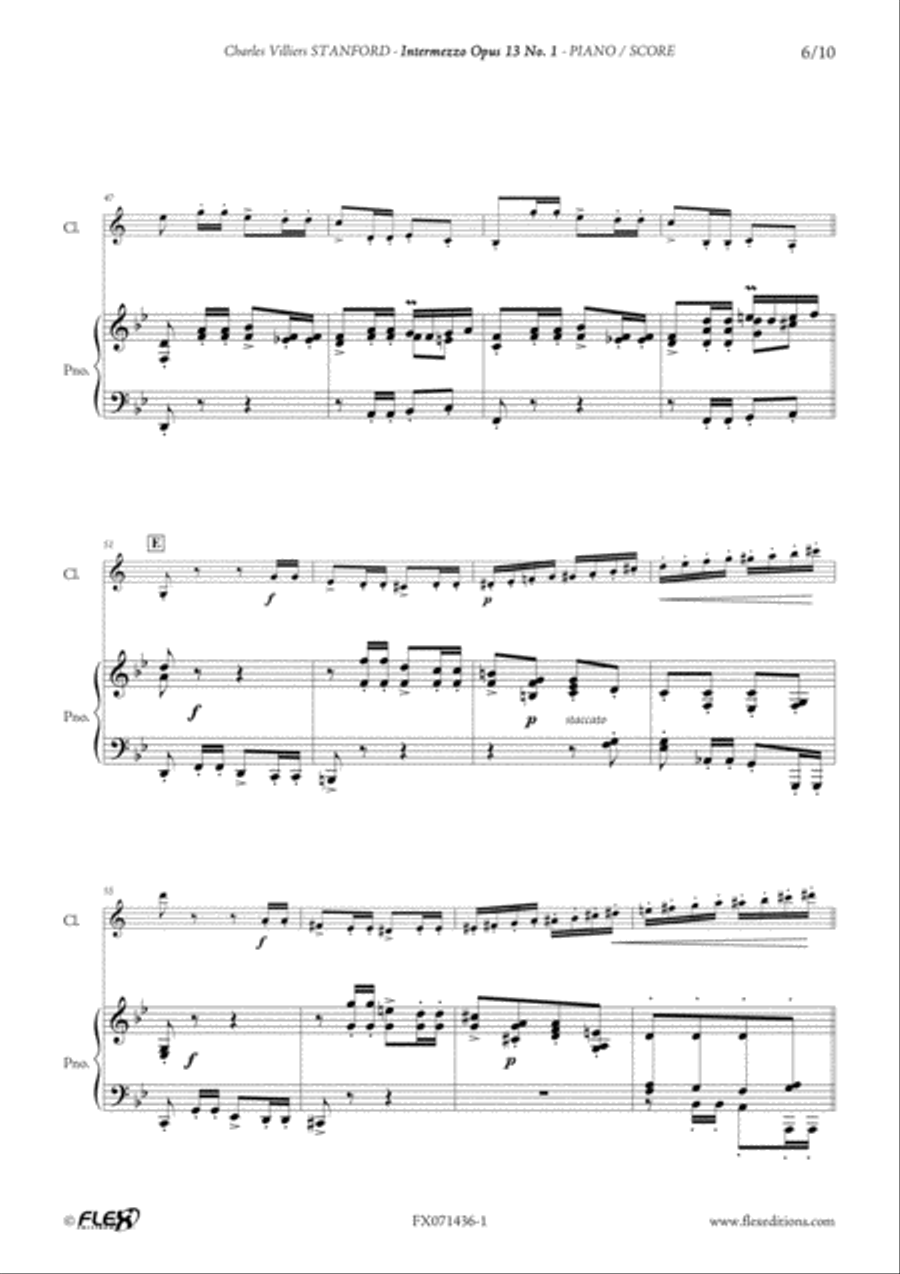 Intermezzo Opus 13 No. 1 Intermezzo Opus 13 No. 1 B-Flat Clarinet scores gallery preview page 6