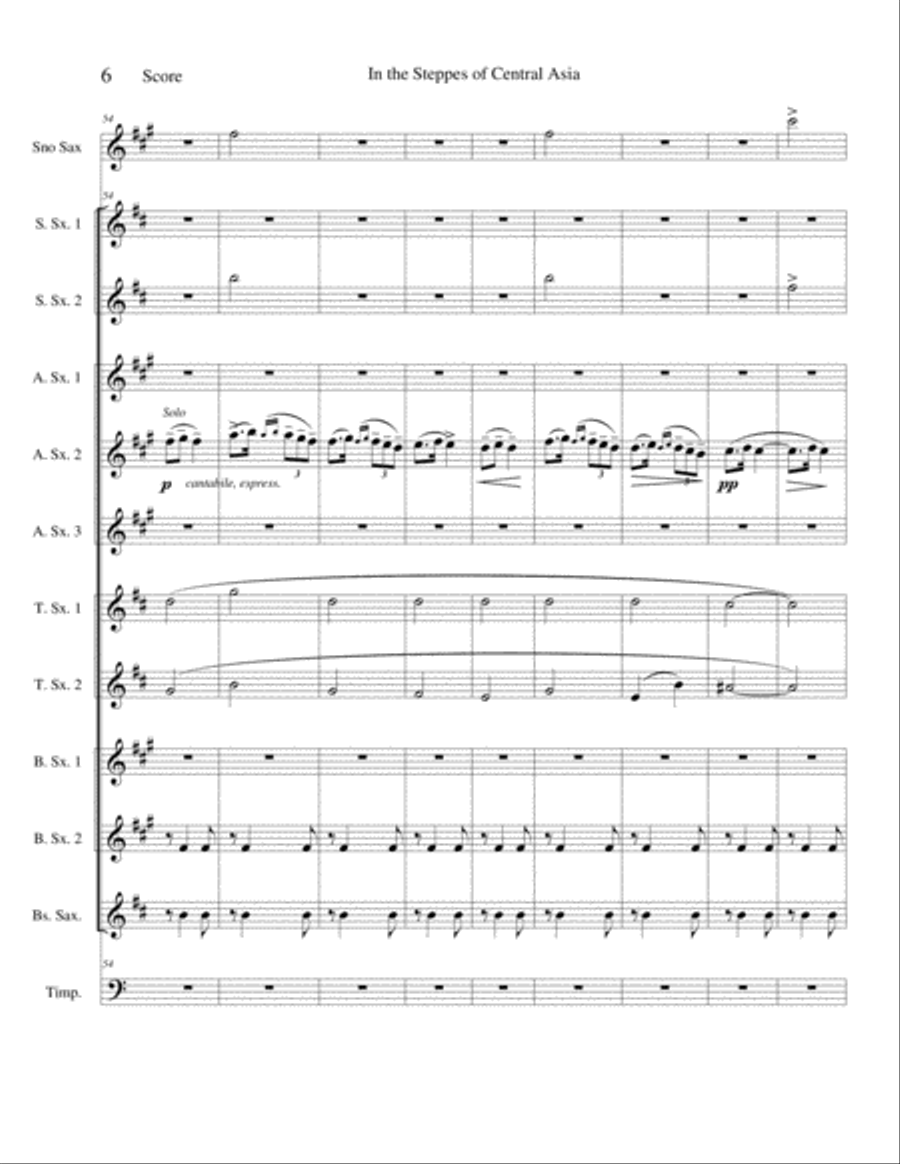 In the Steppes of Central Asia Woodwind Ensemble scores gallery preview page 6
