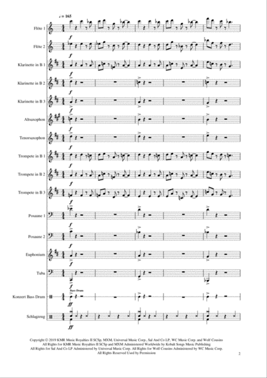 Blinding Lights Concert Band scores gallery preview page 2
