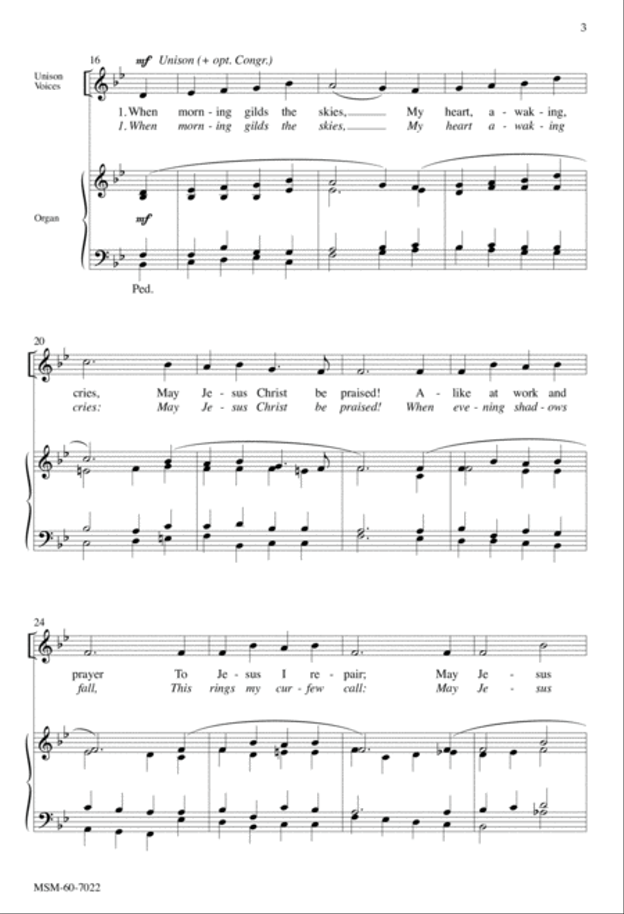 When Morning Gilds the Skies 4-Part scores gallery preview page 3