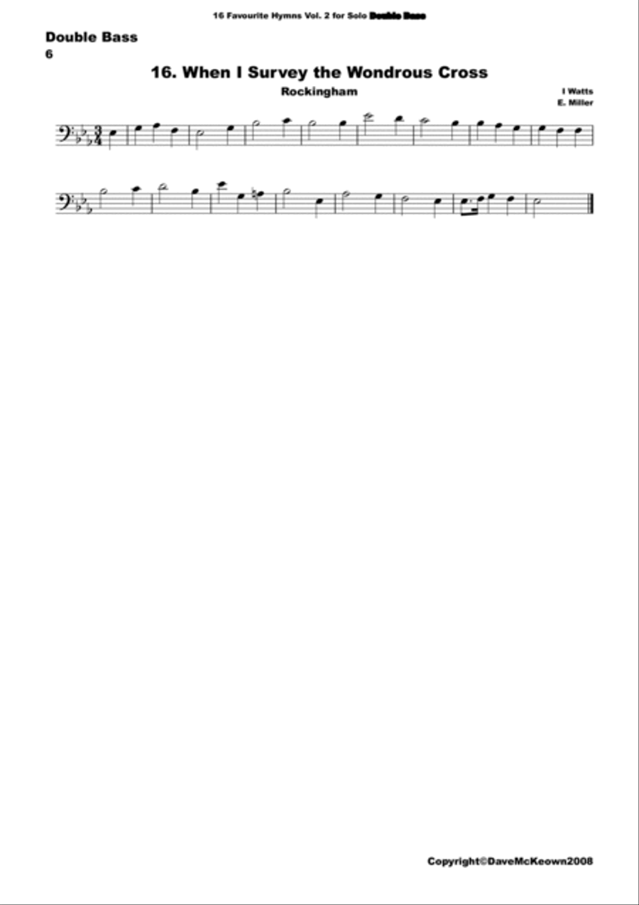 16 Favourite Hymns Vol.2 for solo Double Bass Double Bass scores gallery preview page 6