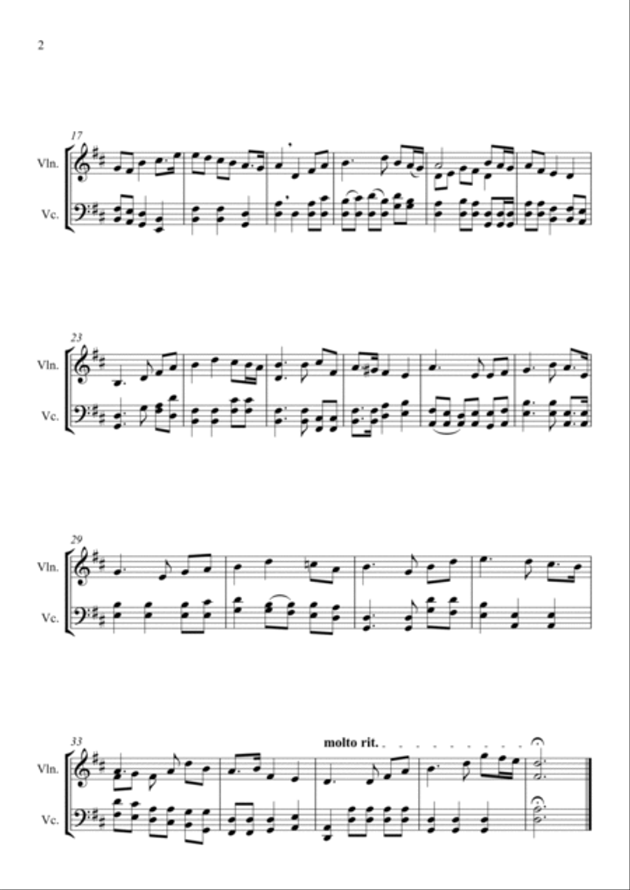 Jerusalem Hymn - Violin & Cello Arrangement by The Chapel Hill Duo String Duet scores gallery preview page 3