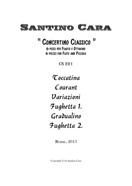 Concertino Classico - 6 Pieces for Flute and Piccolo image number null