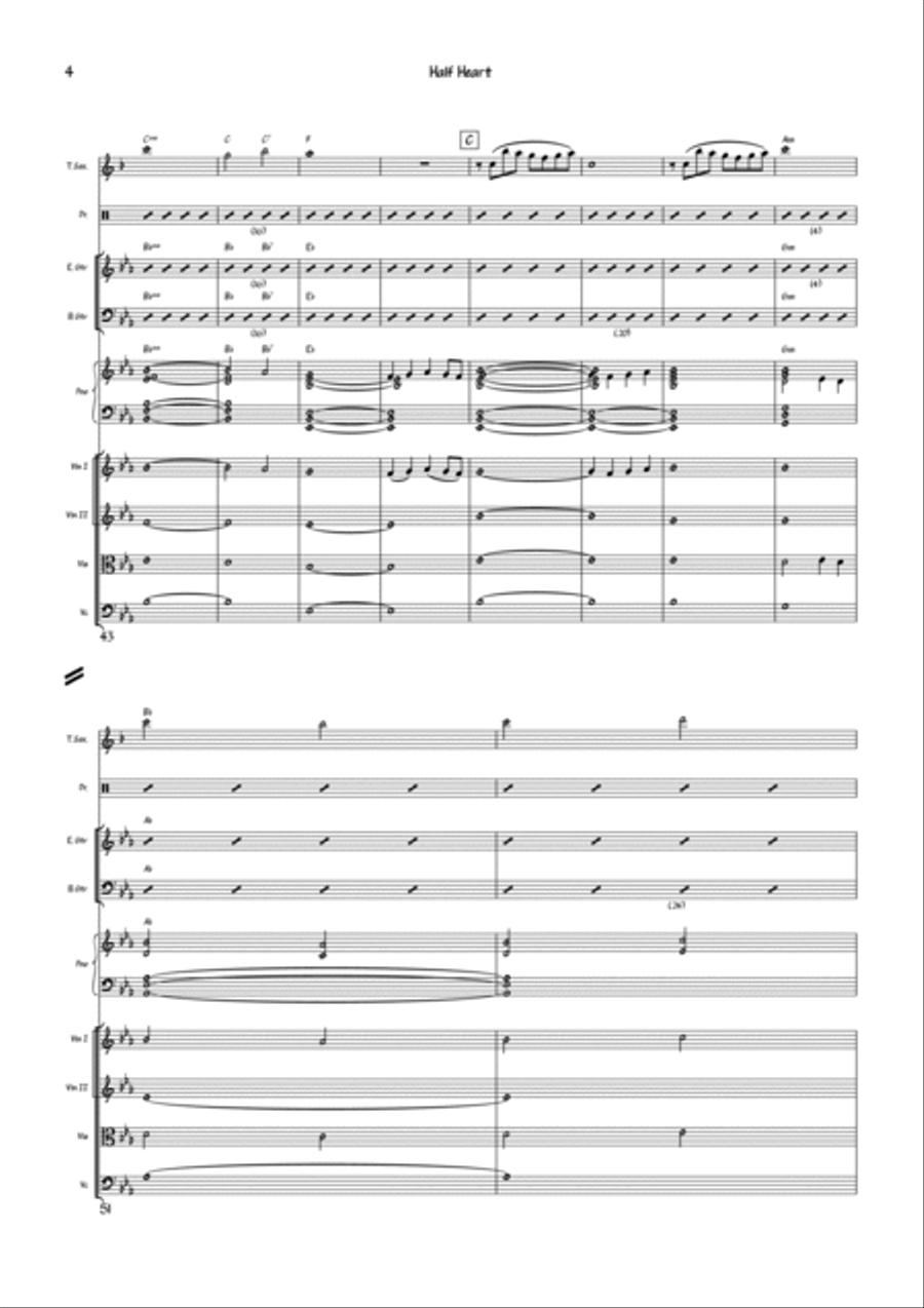 Half Heart Half Heart Tenor Saxophone scores gallery preview page 4