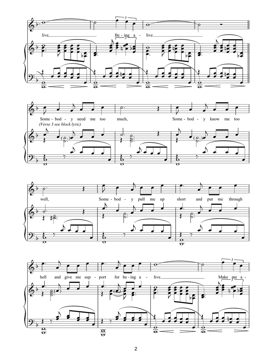Being Alive Guitar scores gallery preview page 2
