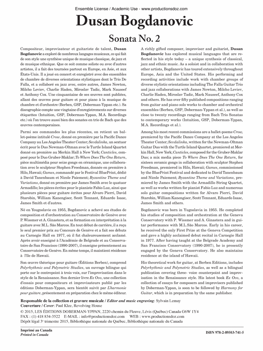 Sonate No. 2 Classical Guitar scores gallery preview page 1