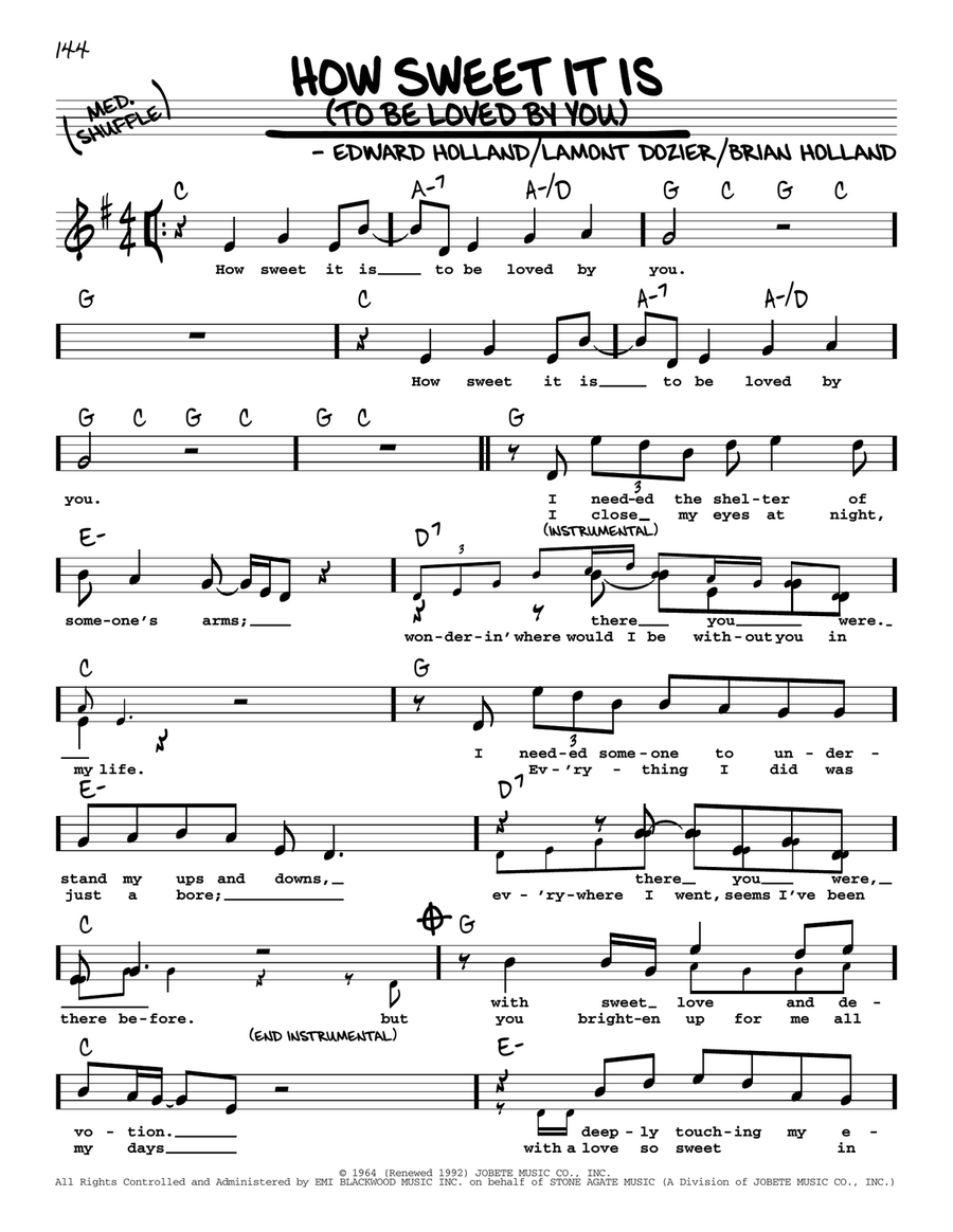 How Sweet It Is (To Be Loved By You) (High Voice) High Voice scores gallery preview page 1