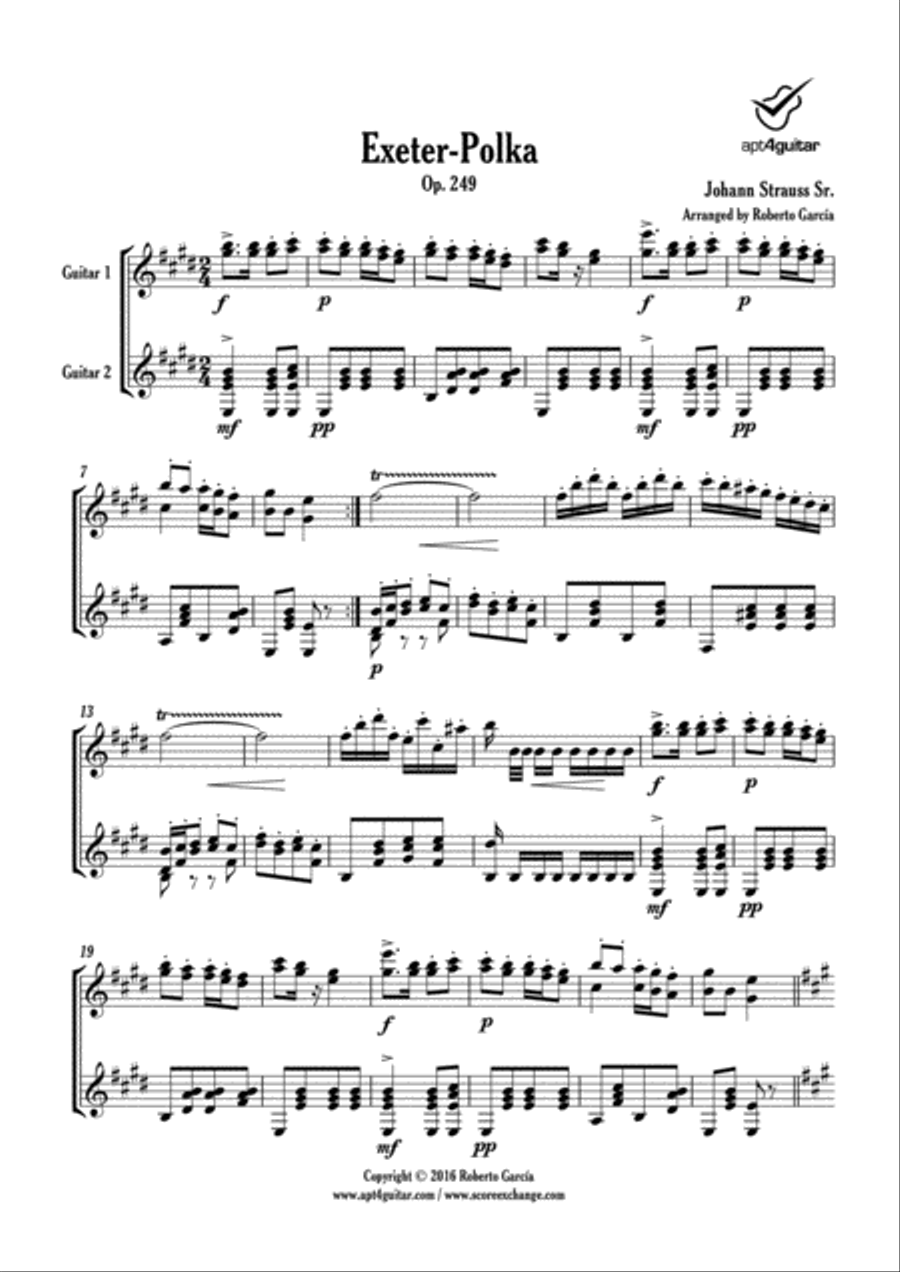 Exeter-Polka Exeter-Polka Classical Guitar scores gallery preview page 2