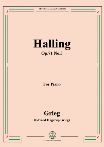 Grieg-Halling Op.71 No.5,for Piano
