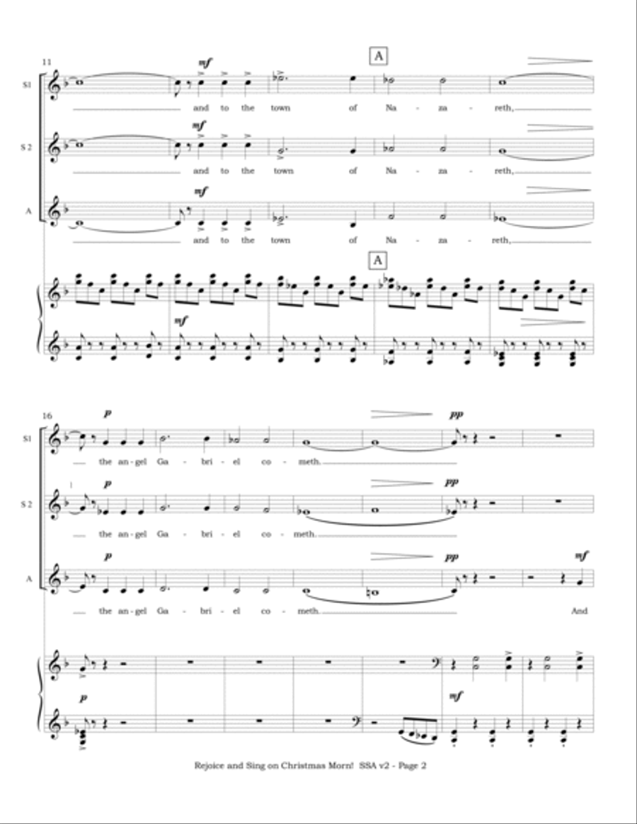 Rejoice and Sing on Christmas Morn! (SSA choir and piano) SSA scores gallery preview page 3