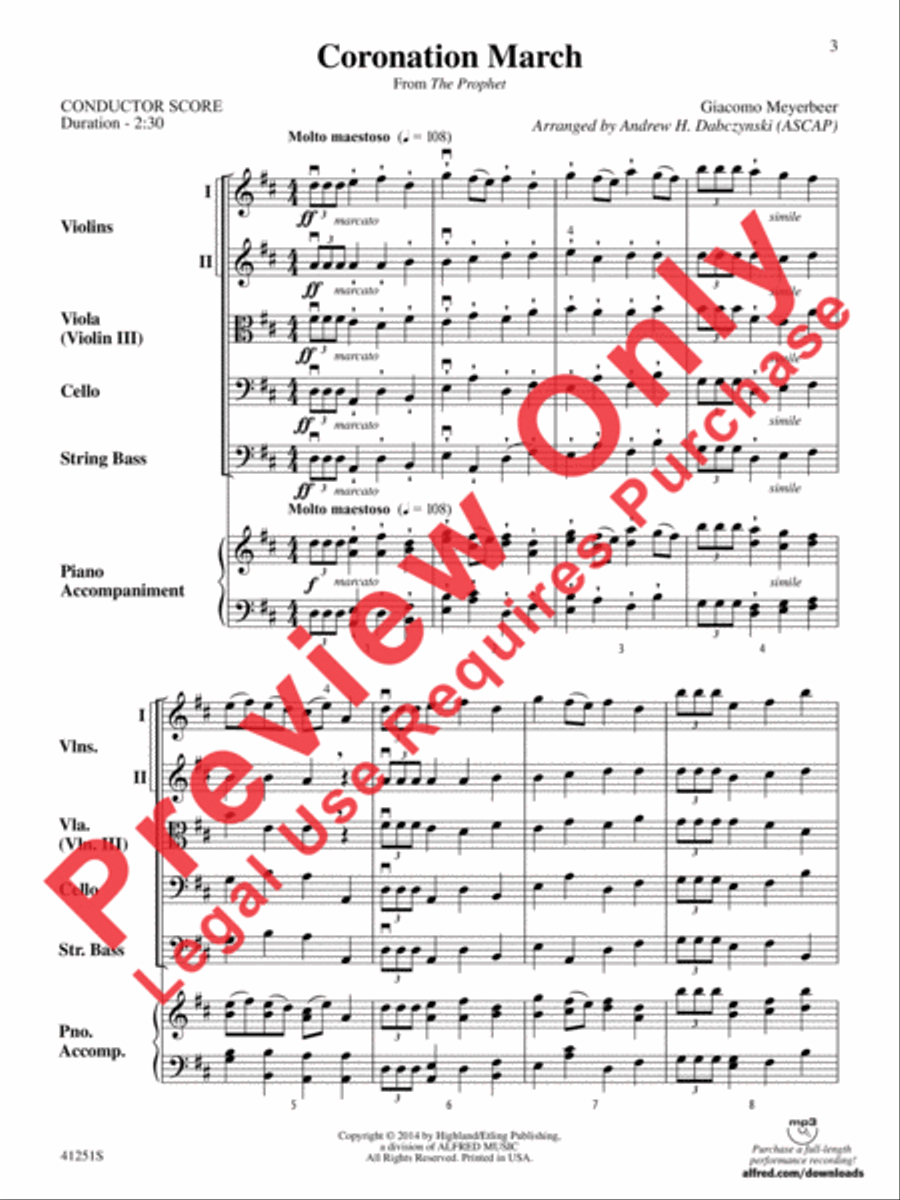 Coronation March (from The Prophet) String Orchestra scores gallery preview page 4