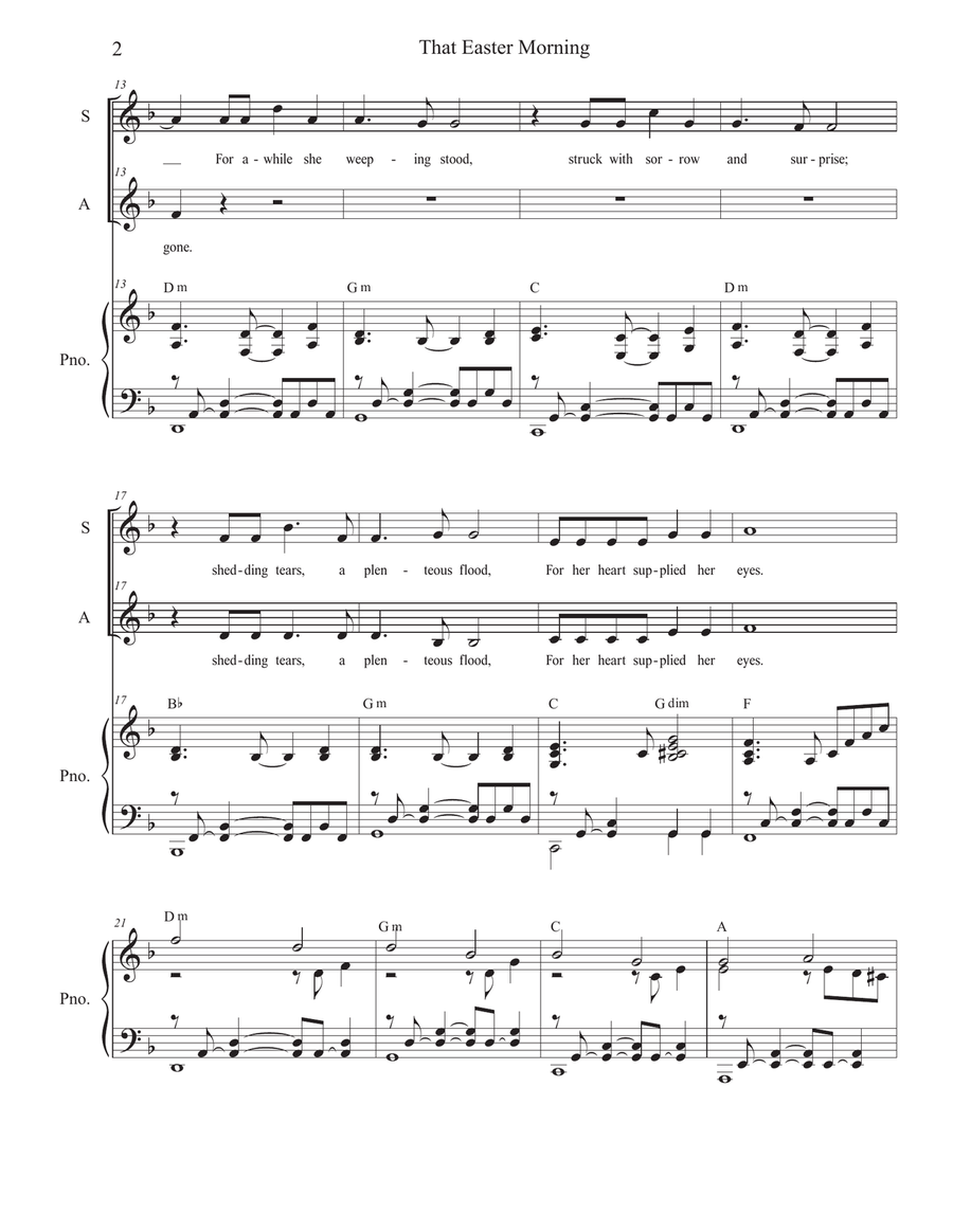 That Easter Morning (2-part choir - (SA) SA scores gallery preview page 2
