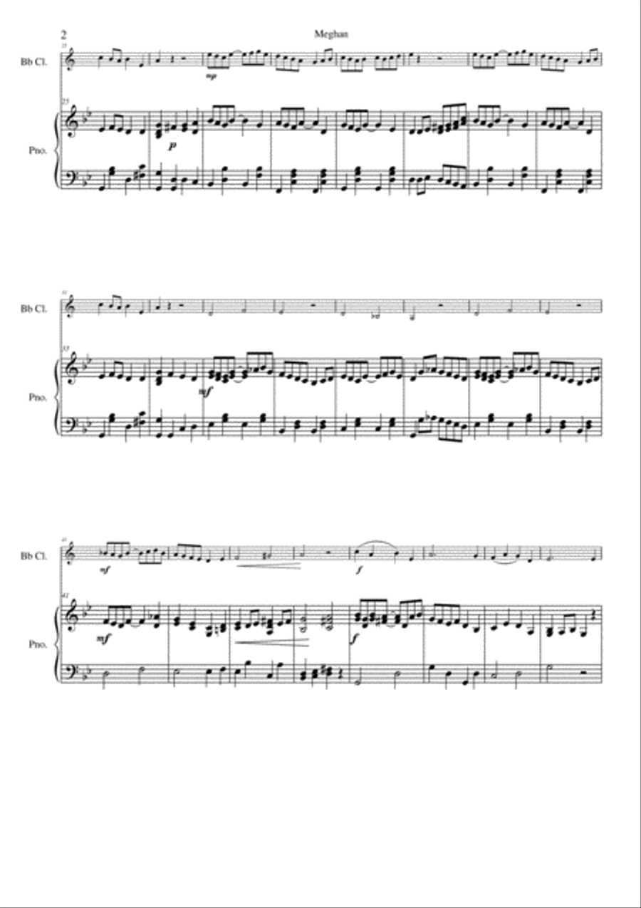 Meghan - Clarinet Solo scores gallery preview page 2