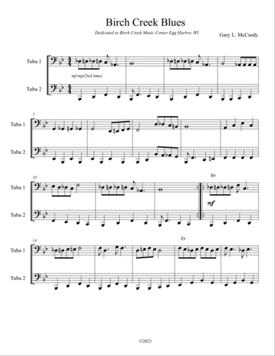 Birch Creek Blues Duet Brass Duet scores gallery preview page 2