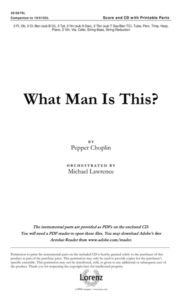 What Man Is This? - Orchestral Score and CD with Printable Parts