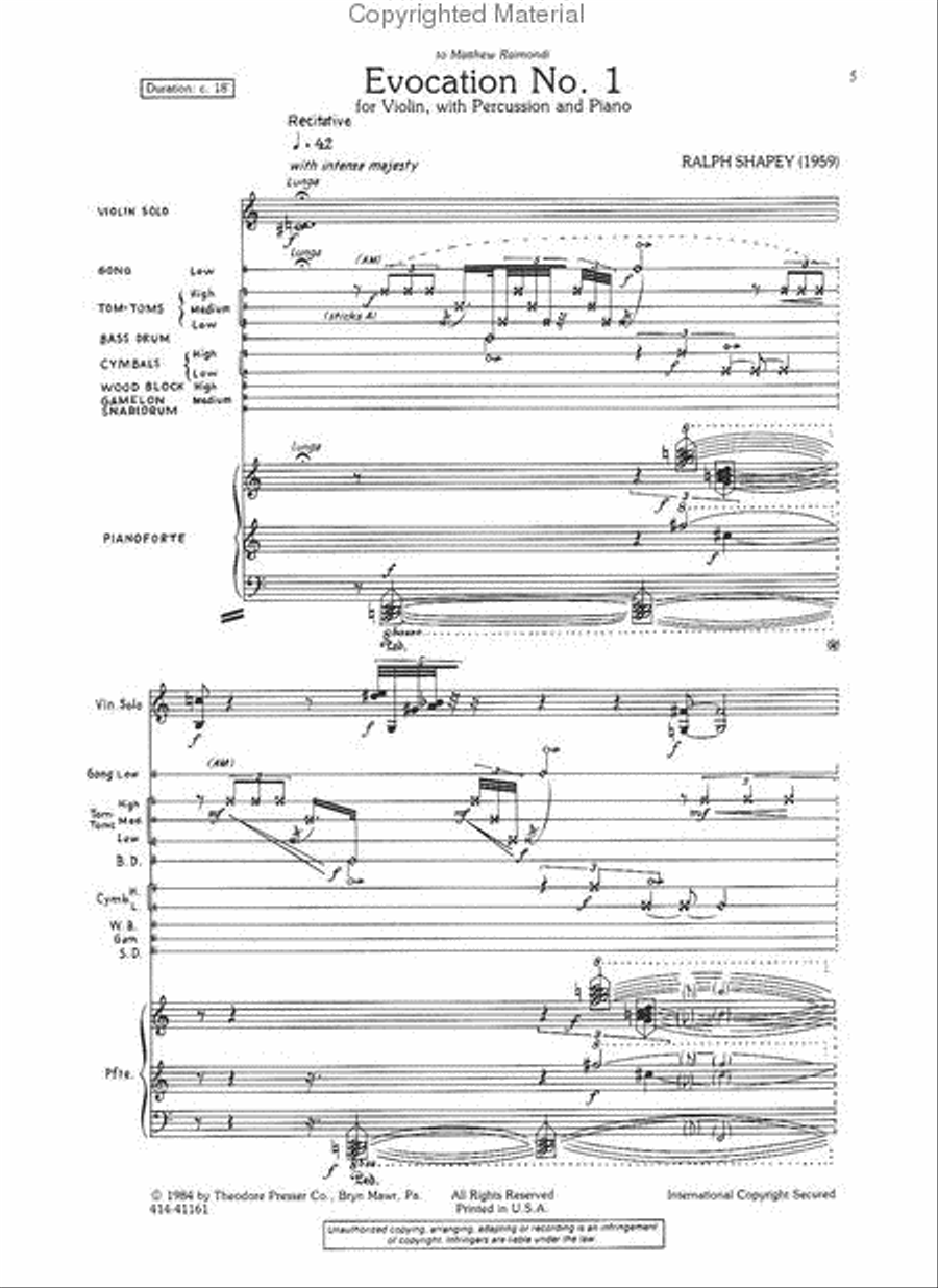 Evocation No. 1 Violin scores gallery preview page 2