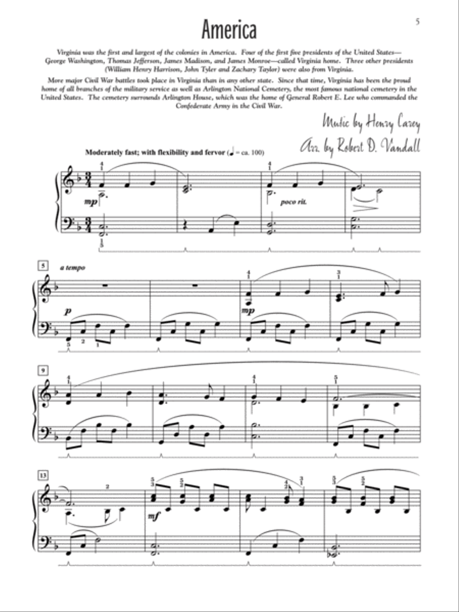 Historic Virginia Piano Solo scores gallery preview page 3