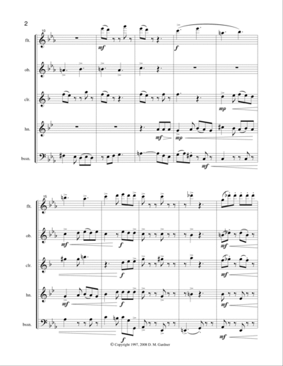 Allegro for Woodwind Quintet Woodwind Quintet scores gallery preview page 3