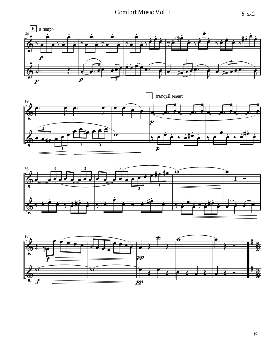 Comfort Music for Saxophone Duet Woodwind Duet scores gallery preview page 5