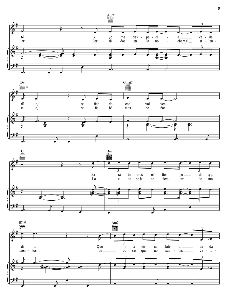 Momentos Momentos Piano, Vocal, Guitar scores gallery preview page 3
