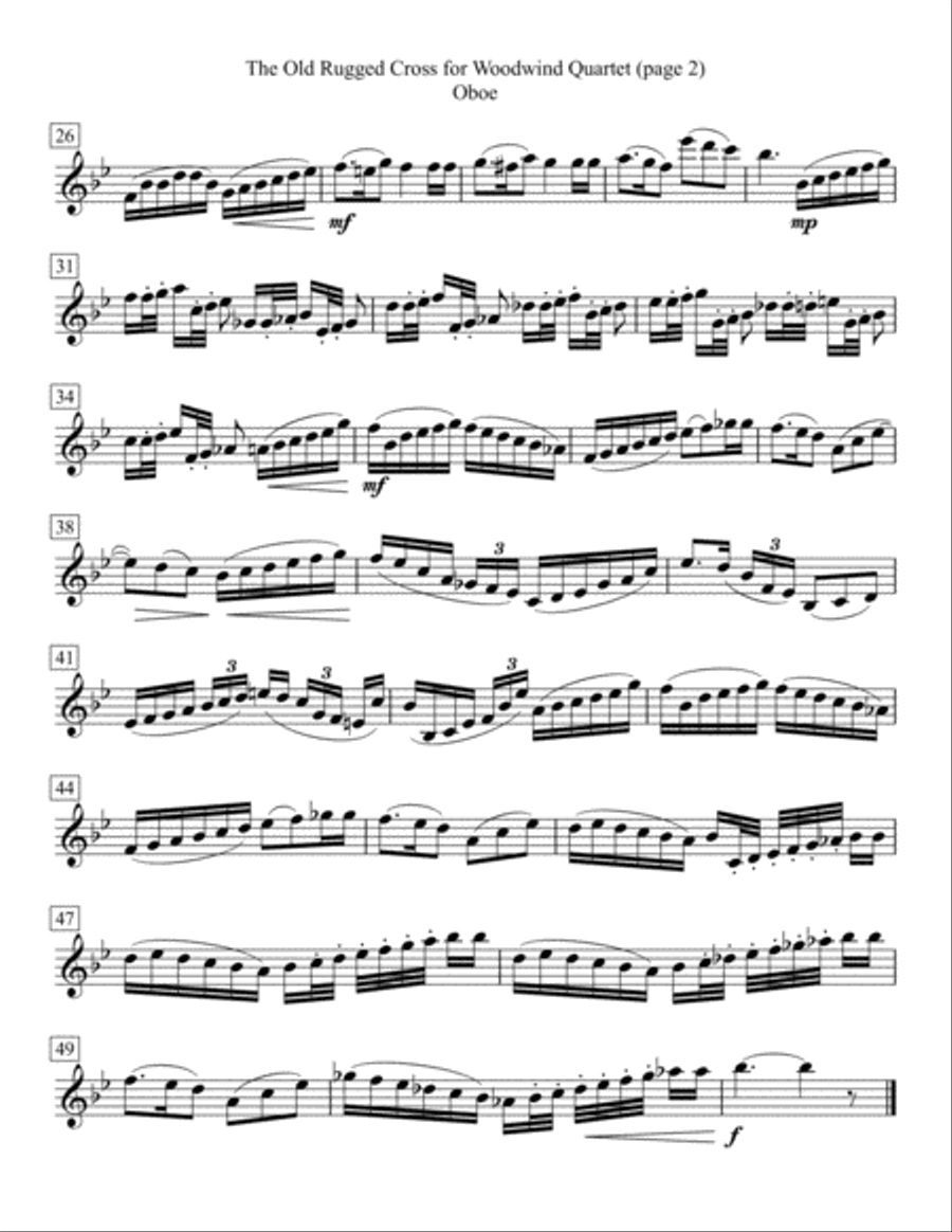 The Old Rugged Cross for Woodwind Quartet Woodwind Quartet scores gallery preview page 4