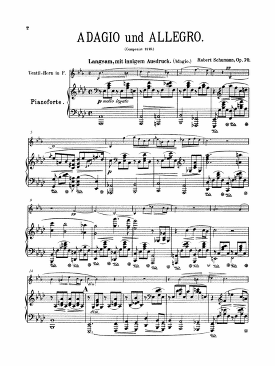 Adagio and Allegro, Op. 70 for Alto Clarinet (or Basset Horn) and Piano