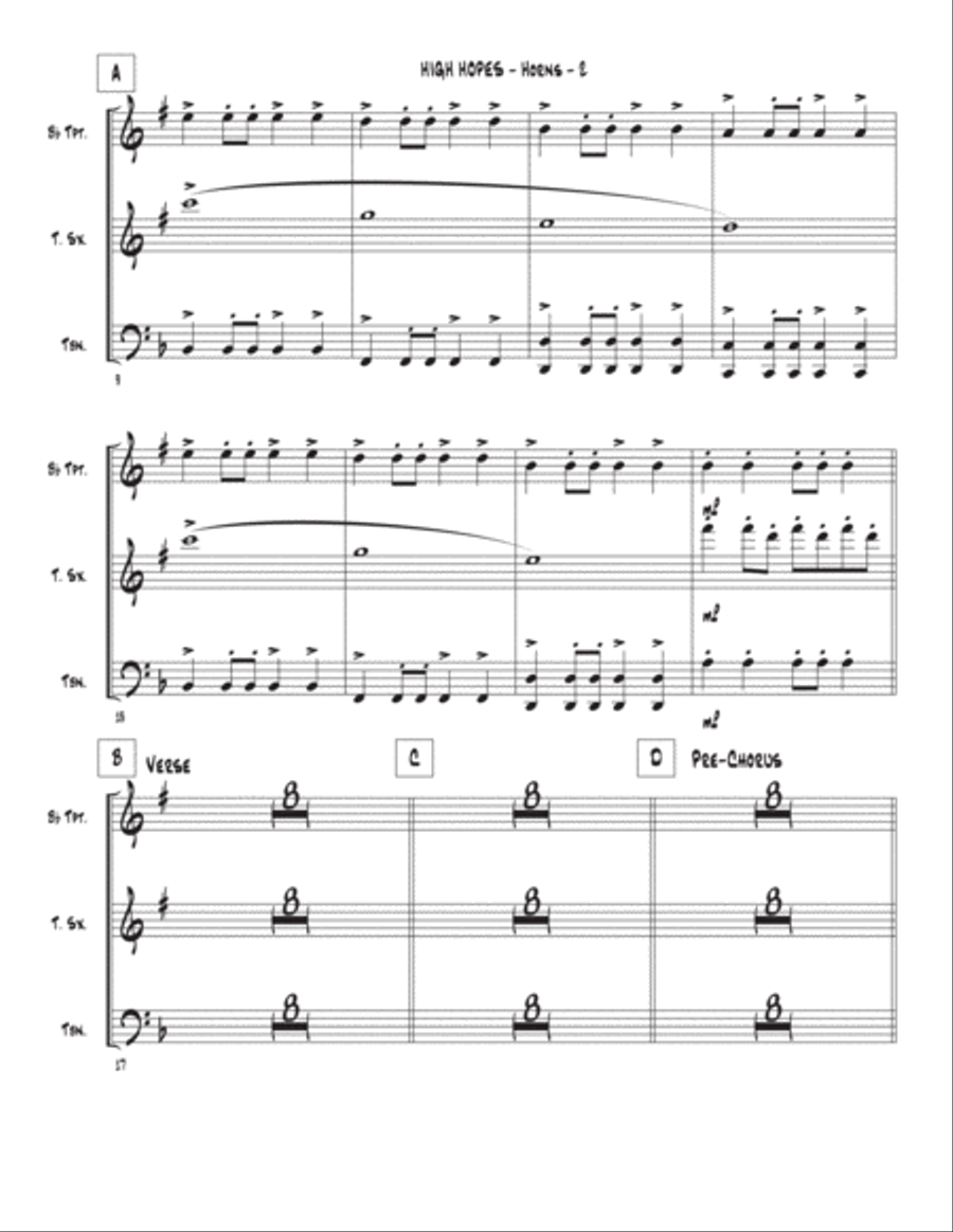 High Hopes High Hopes Tenor Saxophone scores gallery preview page 2