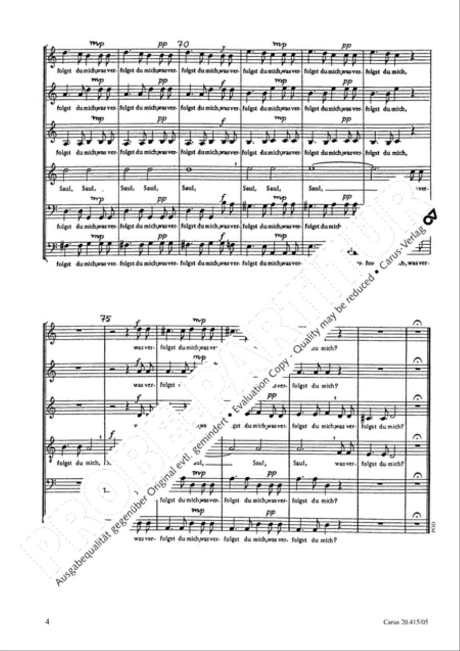 Saul, wilt thou injure me? (Saul, was verfolgst du mich) 4-Part scores gallery preview page 5