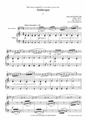 Arabesque - Burgmuller Op.100, No.2 - Alto Sax and Piano
