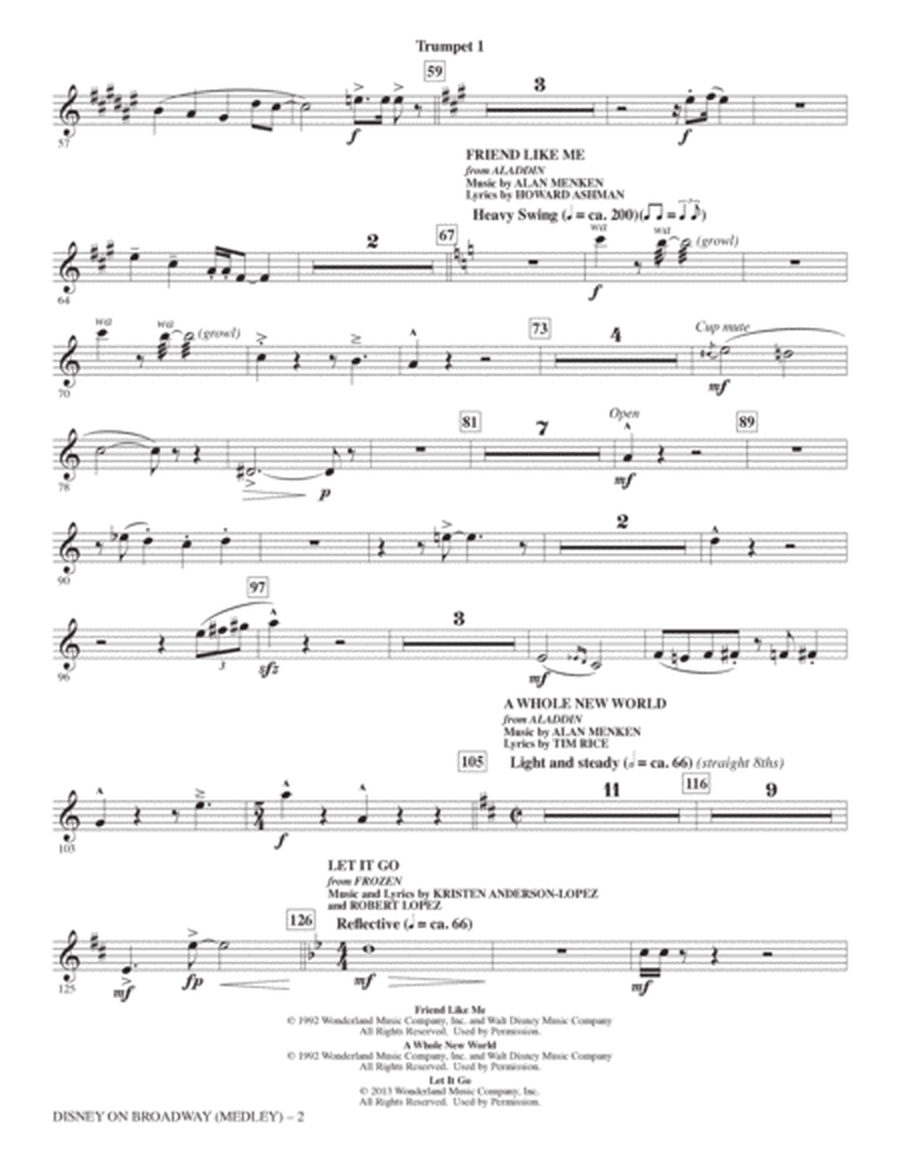 Disney On Broadway (Medley) - Trumpet 1