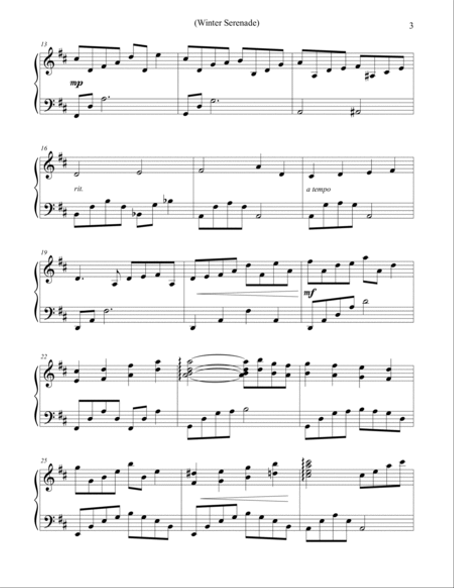 Winter Serenade... Come Home Piano Solo scores gallery preview page 5