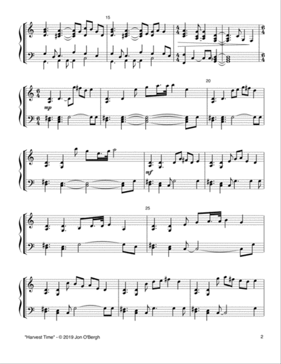Harvest Time - Easy Solo Piano Easy Piano scores gallery preview page 3