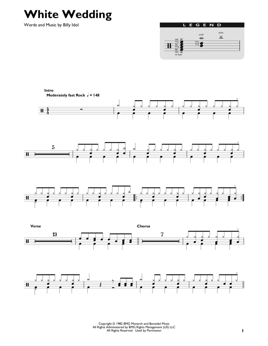 White Wedding Drum Set scores gallery preview page 1