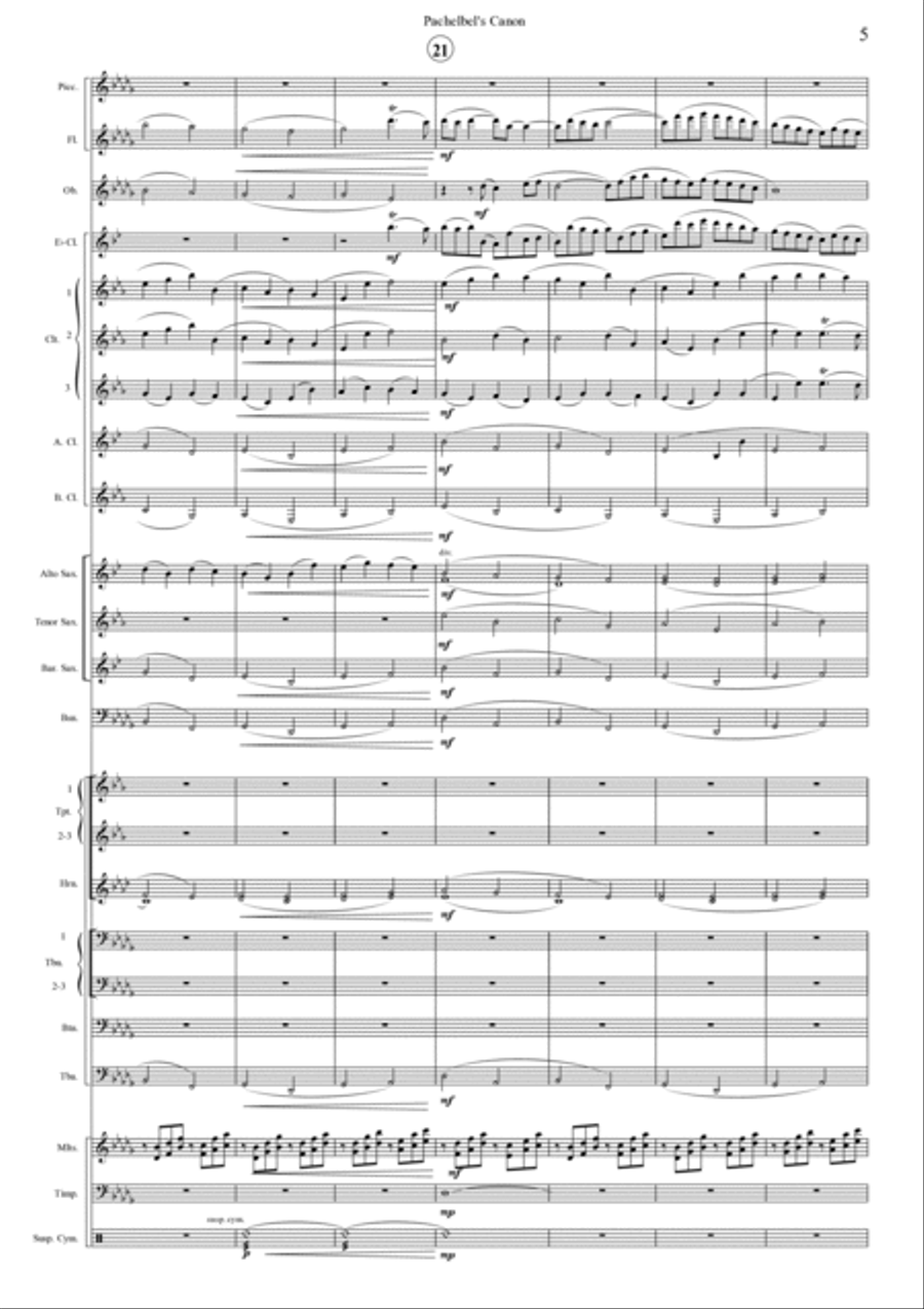 Pachelbel's Canon Pachelbel's Canon Concert Band scores gallery preview page 5