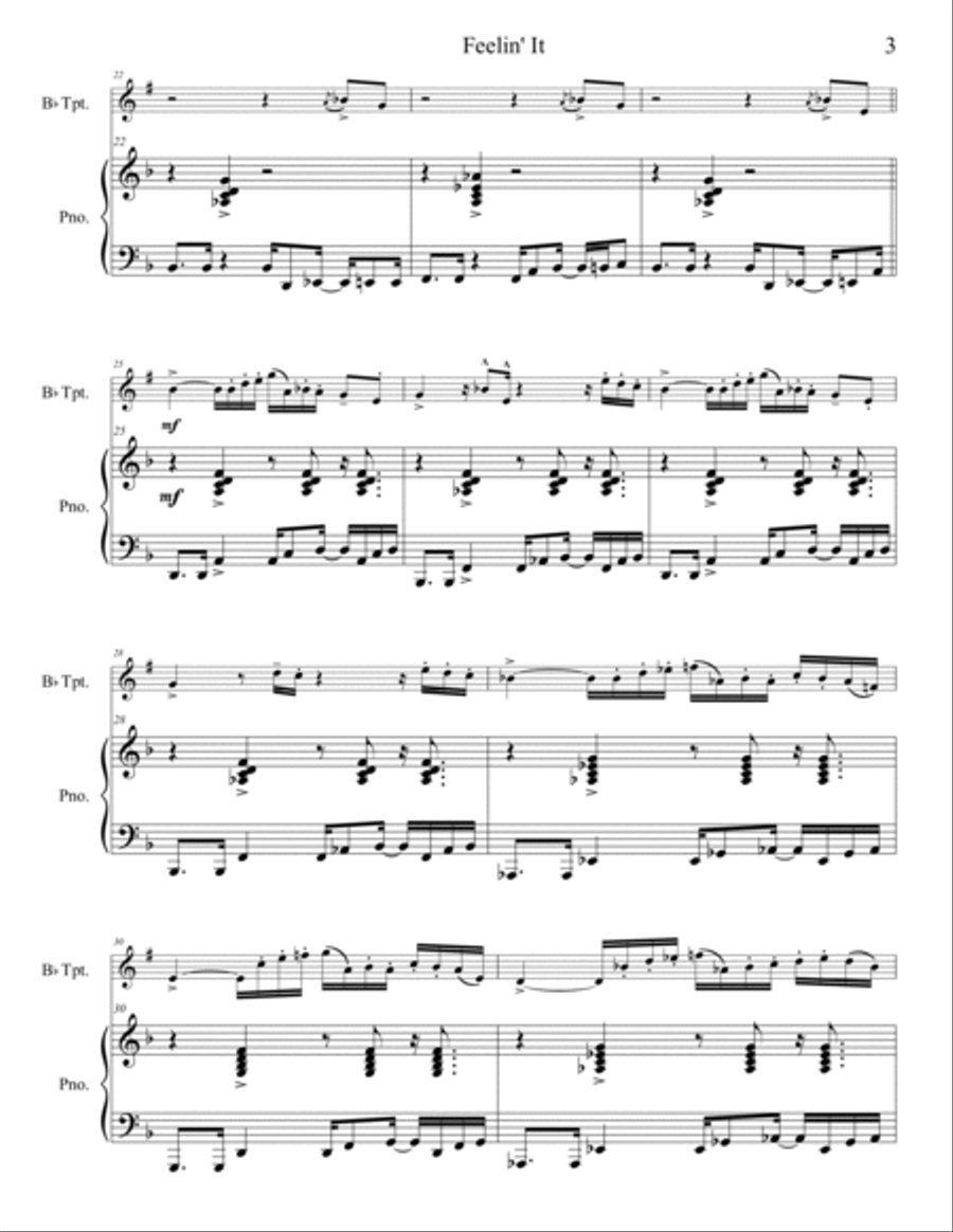 Feelin' It B-Flat Trumpet scores gallery preview page 4