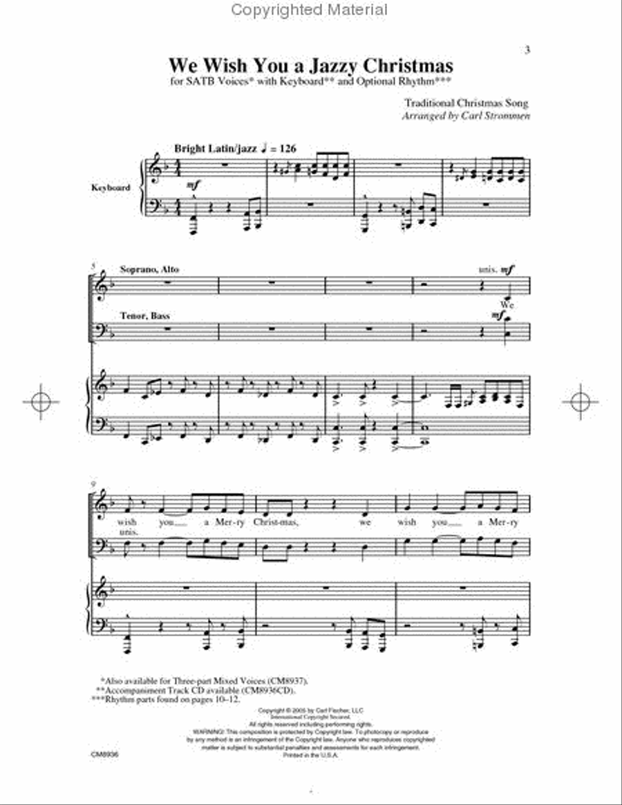 We Wish You A Jazzy Christmas 4-Part scores gallery preview page 2