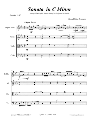 Telemann: Sonata in C Minor for English Horn & String Trio