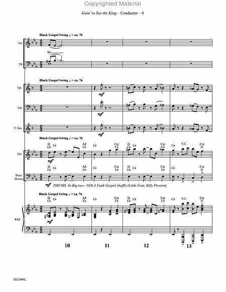 Goin' to See the King - Brass and Rhythm Score and Parts