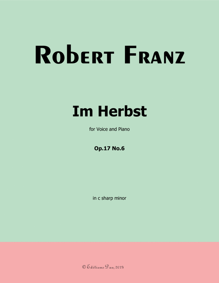 Im Herbst, by Robert Franz, in c sharp minor Voice scores gallery preview page 1
