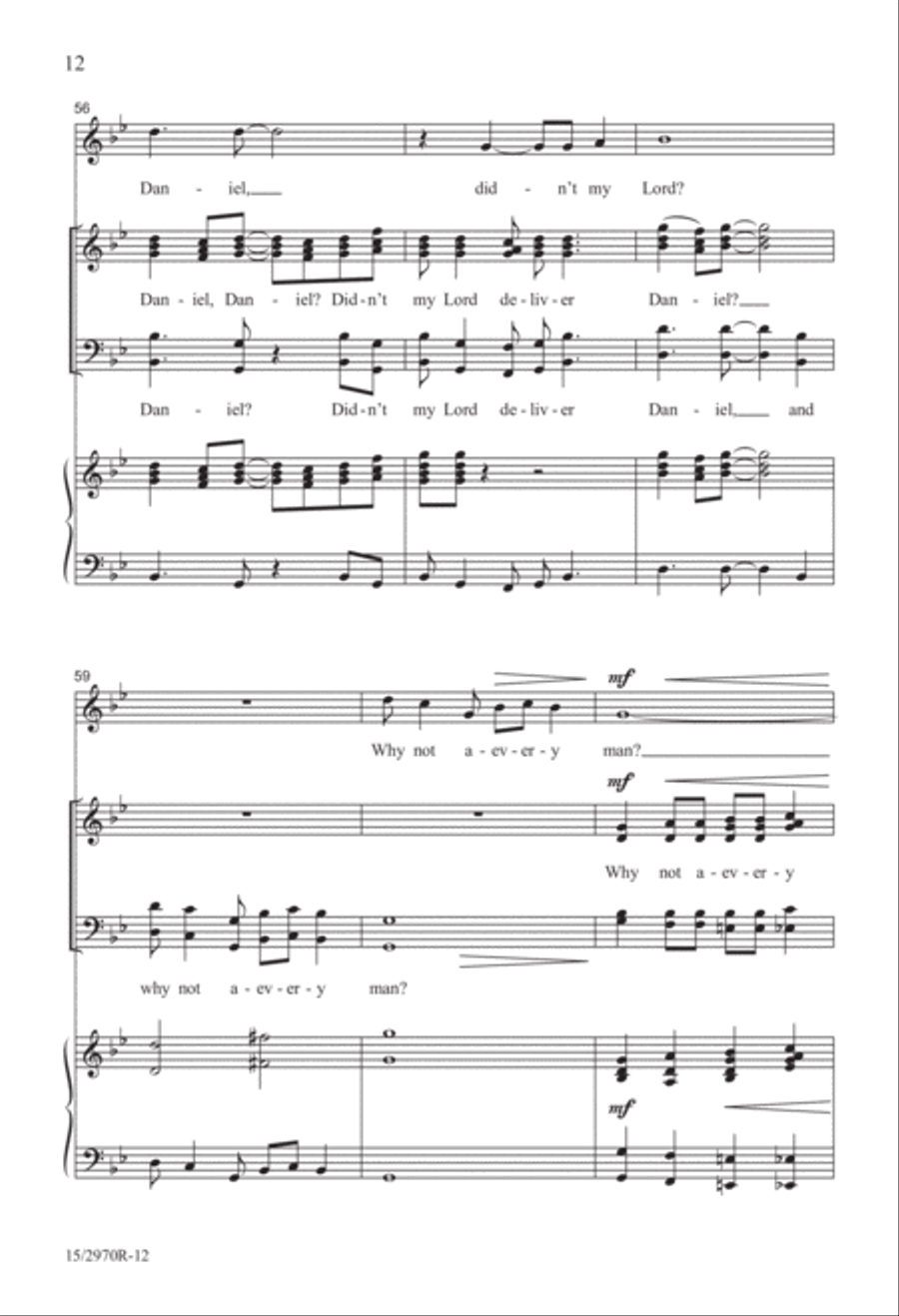 Didn't My Lord Deliver Daniel? 4-Part scores gallery preview page 12