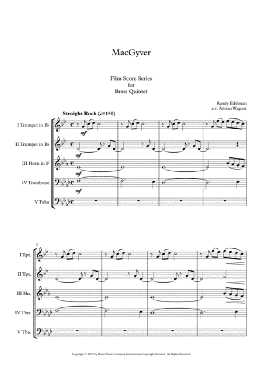 Macgyver - Theme Brass Quintet scores gallery preview page 3