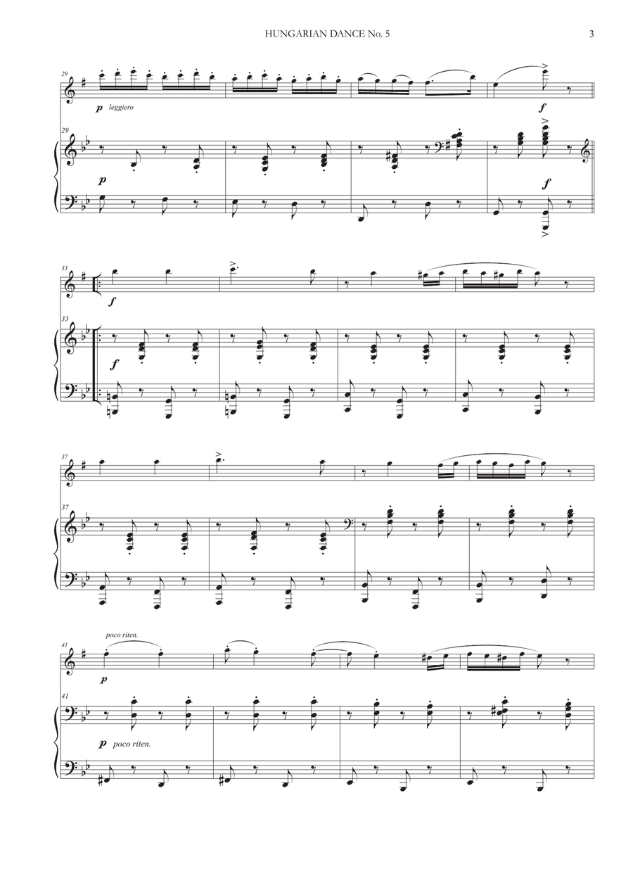 Hungarian Dance No. 5 for Alto Saxophone and Piano Alto Saxophone scores gallery preview page 3