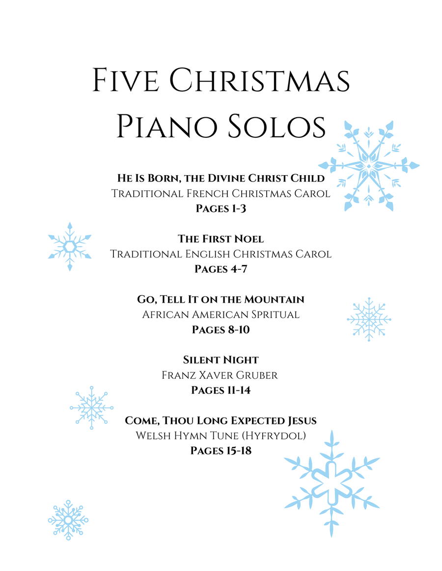 Five Christmas Piano Solos - Intermediate Level Piano Solo scores gallery preview page 3