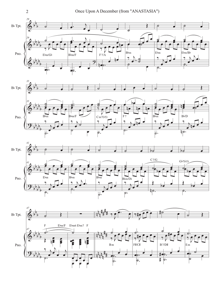 Once Upon A December Trumpet Solo scores gallery preview page 2