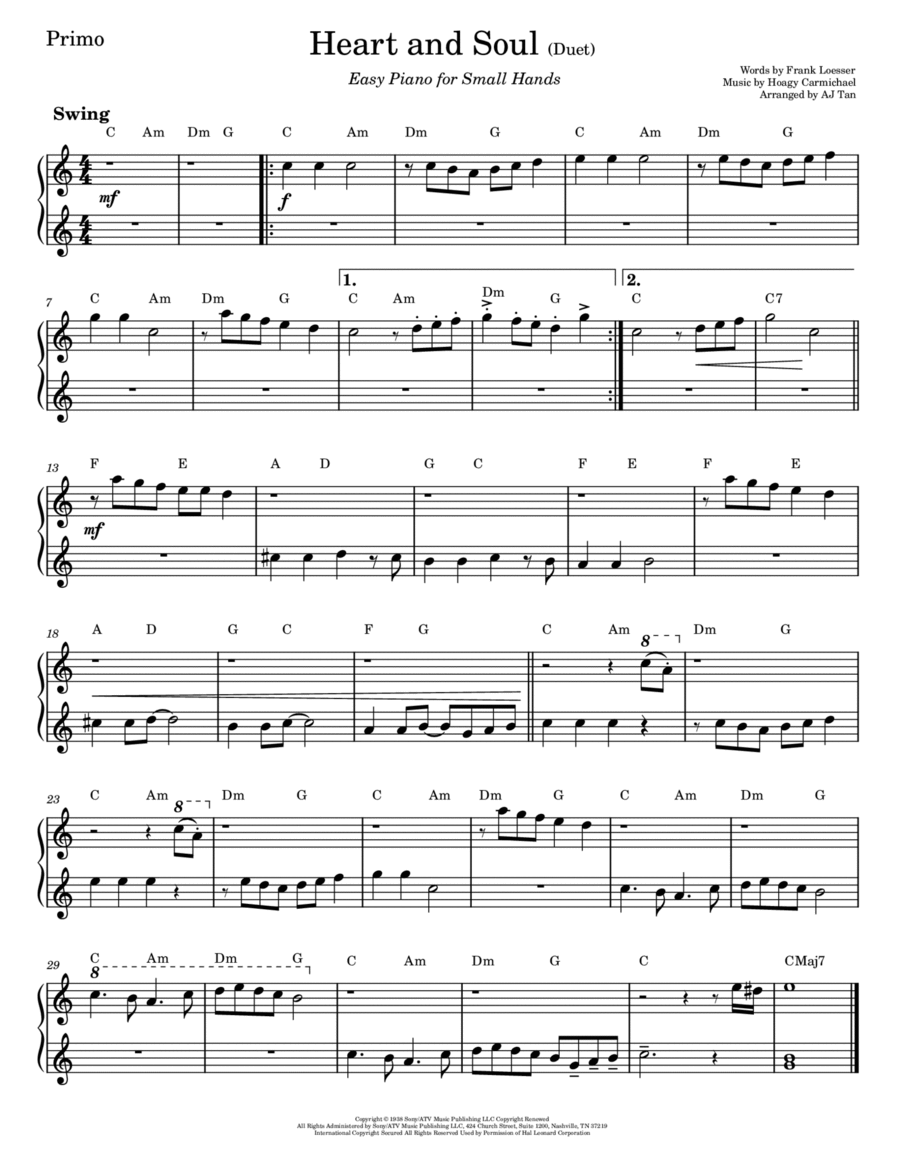 Heart And Soul Piano Method scores gallery preview page 1