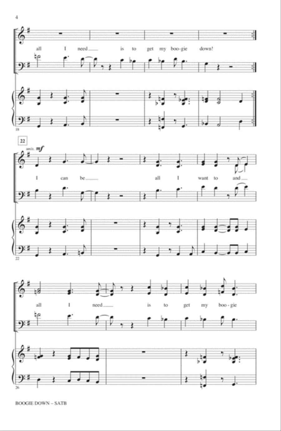 Boogie Down 4-Part scores gallery preview page 2