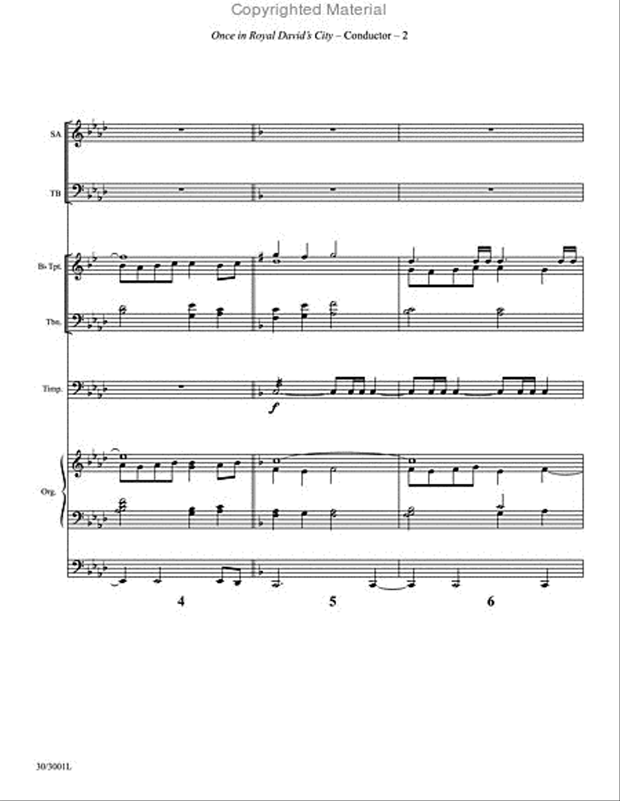 Once in Royal David’s City - Brass and Percussion Score and Parts Choir scores gallery preview page 3