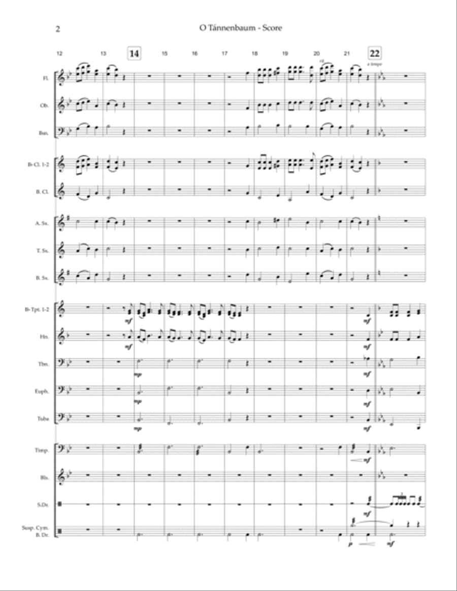 O Tannenbaum (O Christmas Tree) - concert band Concert Band scores gallery preview page 4
