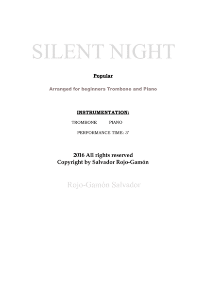 Silent Night (For Trombone and Piano) image number null