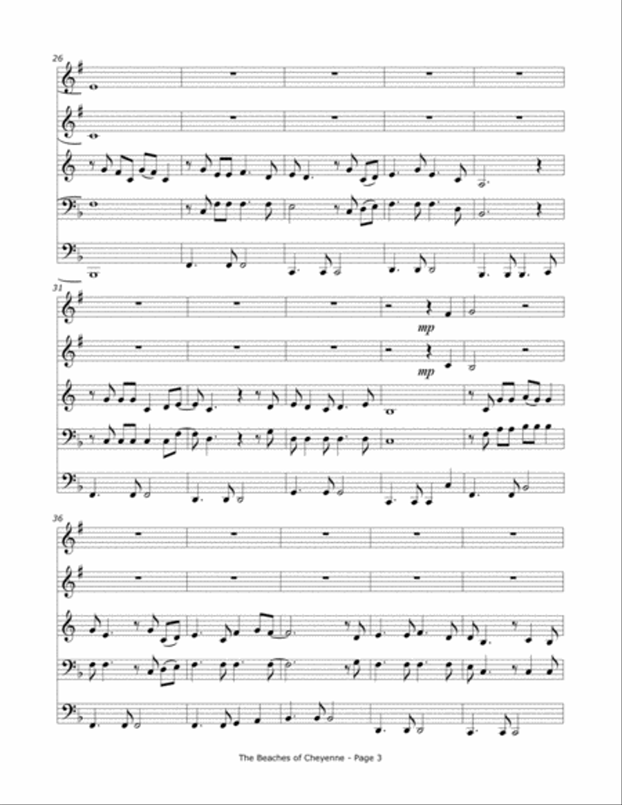 The Beaches Of Cheyenne Brass Ensemble scores gallery preview page 4